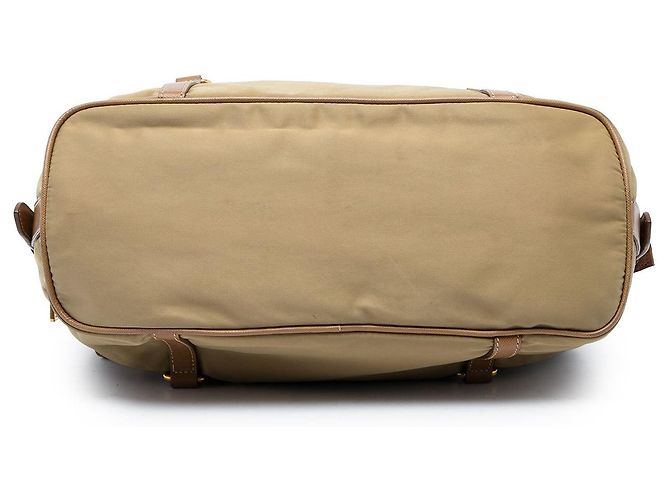 Borsa a tracolla Prada in tela Canapa con logo beige - vista 3