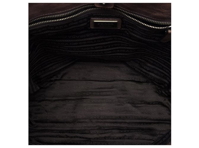 Borsa Tote convertibile Prada Ombre Vitello Daino marrone con zip laterale - vista 4