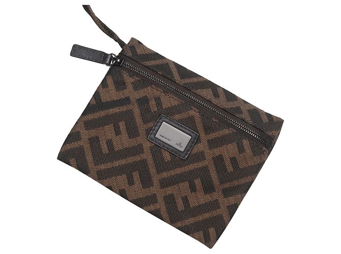 Borsa Boston Fendi Zucca & Patent Patchwork Marrone - vista 5