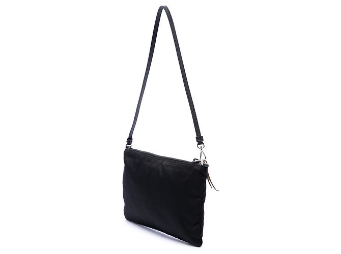 Borsa a spalla Prada Tessuto Stampato Geometric Nera Nero - vista 2
