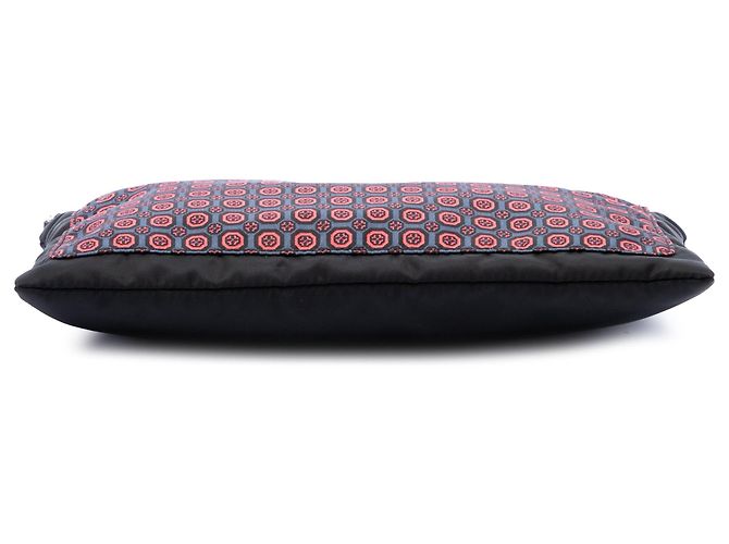 Borsa a spalla Prada Tessuto Stampato Geometric Nera Nero - vista 3