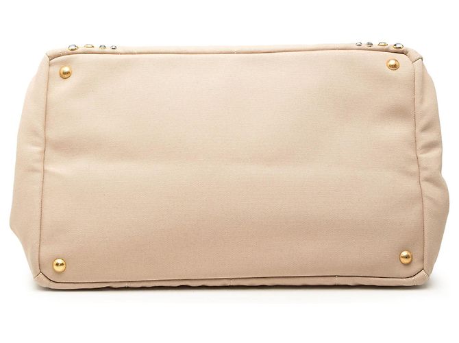 Sac à main Prada Large Canvas Canapa Bijoux Beige - vue 3
