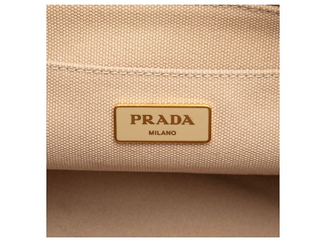 Sac à main Prada Large Canvas Canapa Bijoux Beige - vue 5