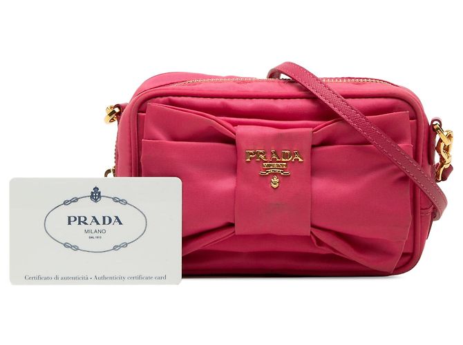 Bow Borsa Camera Prada Tessuto Fiocco Rosa - vista 7