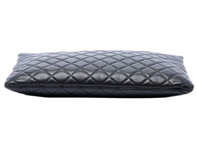 Black Chanel Large Quilted Caviar O Case Clutch - view 3