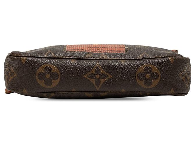 Borsa a tracolla Louis Vuitton Monogram Trunks and Locks Mini Pochette Accessoires Marrone - vista 3