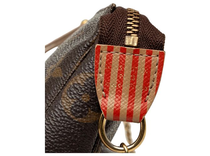 Borsa a tracolla Louis Vuitton Monogram Trunks and Locks Mini Pochette Accessoires Marrone - vista 5