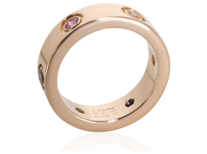 Anello Love Cartier in oro rosa e pietre preziose arcobaleno - vista 2