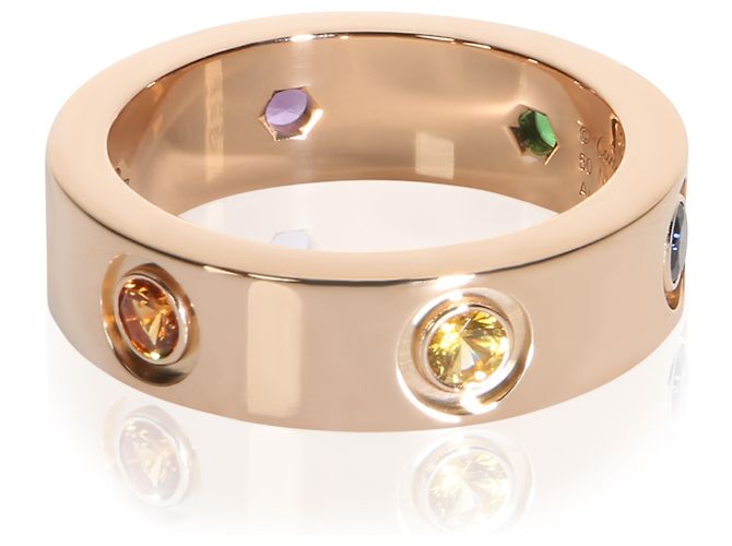 Anello Love Cartier in oro rosa e pietre preziose arcobaleno - vista 3