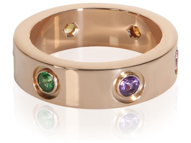 Anello Love Cartier in oro rosa e pietre preziose arcobaleno - vista 4