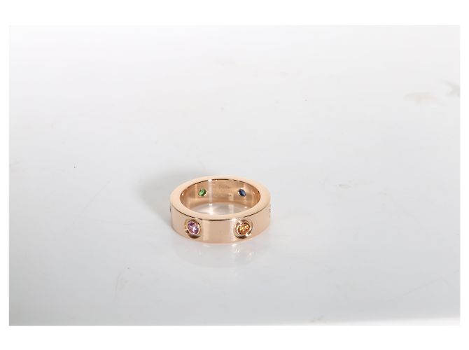 Anello Love Cartier in oro rosa e pietre preziose arcobaleno - vista 6