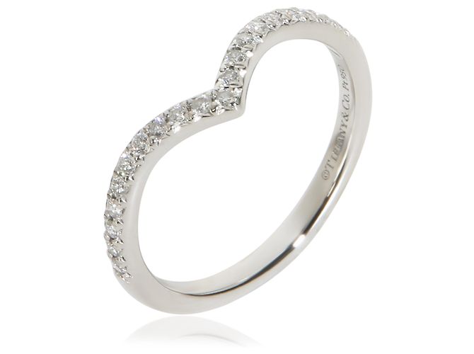 Anello Tiffany & Co. Soleste V Band in platino e diamanti - vista 2