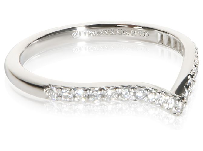 Anello Tiffany & Co. Soleste V Band in platino e diamanti - vista 3