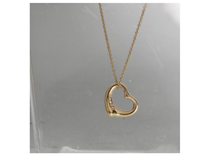 Pendente Cuore Aperto Elsa Peretti in Oro Giallo e Diamanti Tiffany & Co. - vista 4