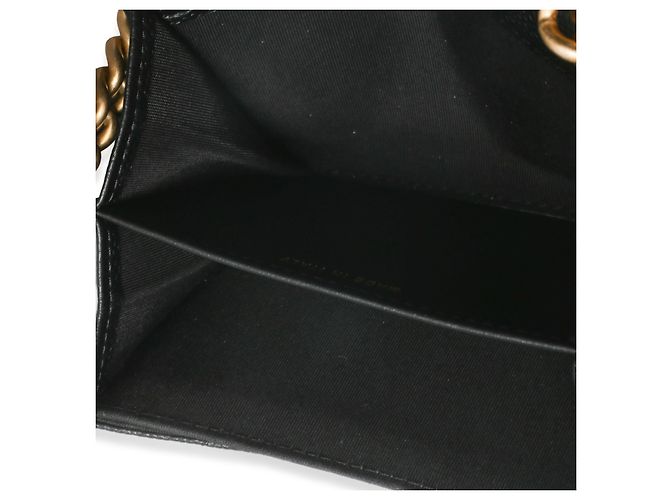 Chanel Boy Kartenetui mit Kette aus schwarzem gestepptem Kaviarleder - Ansicht 5