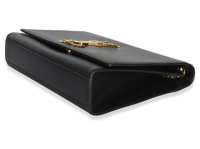 Borsa a catena Kate Medium Saint Laurent in pelle Grain De Poudre nera con monogramma a stelle Nero - vista 6
