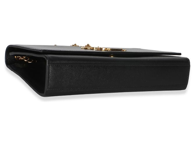 Borsa a catena Kate Medium Saint Laurent in pelle Grain De Poudre nera con monogramma a stelle Nero - vista 7