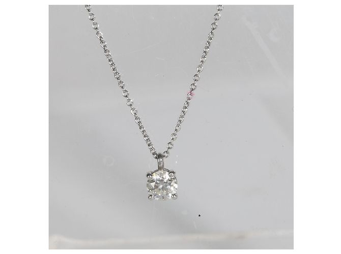 Pendente Solitario in Platino e Diamante Tiffany & Co. - vista 3
