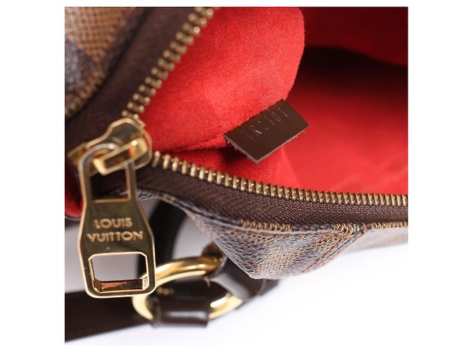 Borsa a tracolla Louis Vuitton Ivorie MM Damier Ebene in marrone N41131 Rosso - vista 15