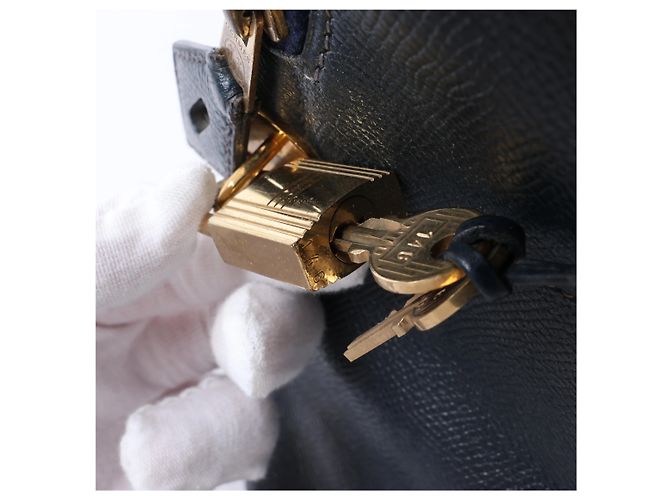 Hermès Bolide 35 Cushbell 2Way Handbag in Blue Indigo W:1993 Blu navy - vista 16