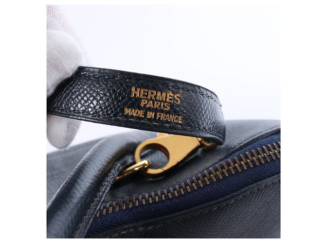 Hermès Bolide 35 Cushbell 2Way Handbag in Blue Indigo W:1993 Blu navy - vista 17