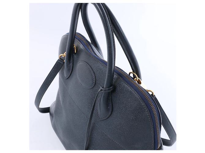 Hermès Bolide 35 Cushbell 2Way Handbag in Blue Indigo W:1993 Blu navy - vista 3