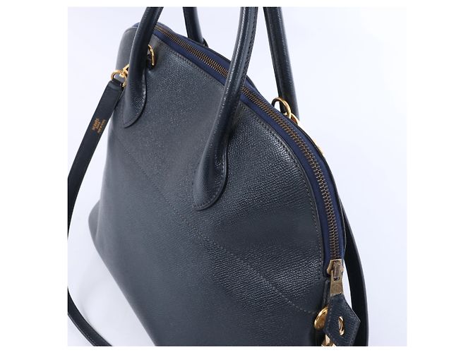 Hermès Bolide 35 Cushbell 2Way Handbag in Blue Indigo W:1993 Blu navy - vista 5