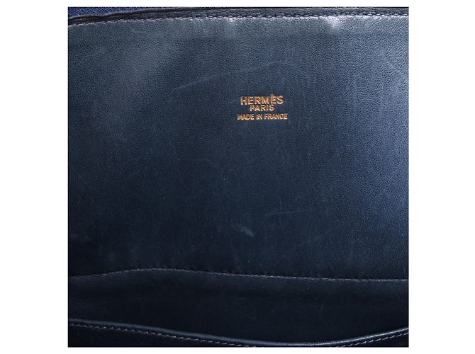Hermès Bolide 35 Cushbell 2Way Handbag in Blue Indigo W:1993 Blu navy - vista 7