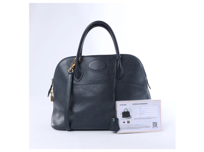 Hermès Bolide 35 Cushbell 2Way Handbag in Blue Indigo W:1993 Blu navy - vista 9