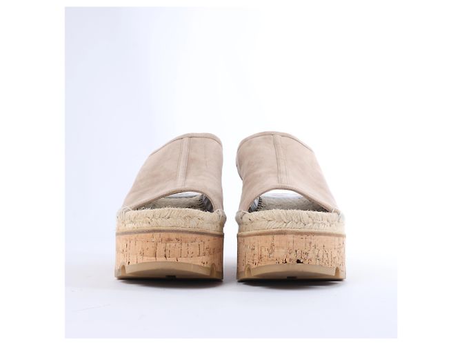 Trim Sandali Espadrilles Hermès in Camoscio con Zeppa in Beige SL221030Z, Taglia EU 37 - vista 5