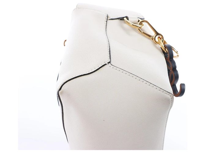 Borsa a tracolla in pelle LOEWE Puzzle Hobo in White Beige - vista 12