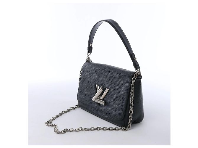 Borsa a tracolla Louis Vuitton Twist MM in pelle Epi Nera M50282 Nero - vista 2