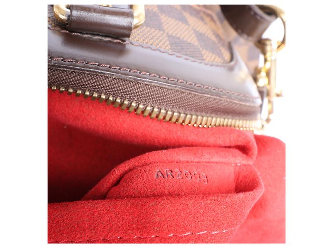 Borsa a tracolla Louis Vuitton Trevi GM Damier Ebene in marrone N51998 Rosso - vista 13
