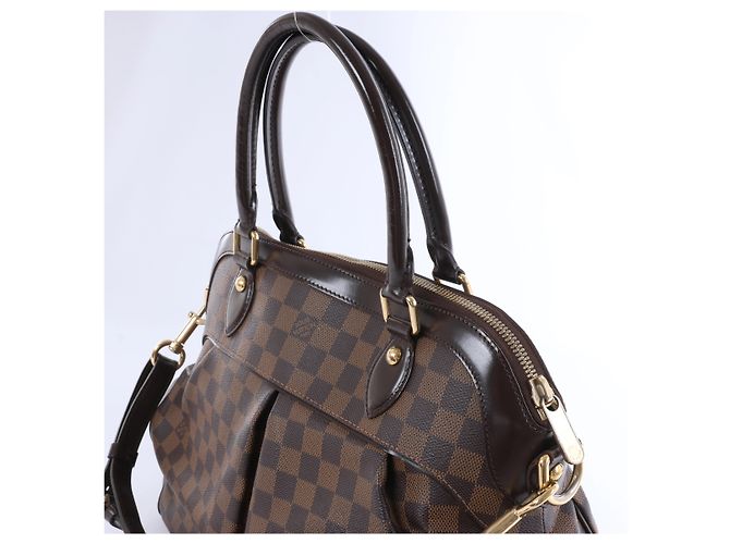 Borsa a tracolla Louis Vuitton Trevi GM Damier Ebene in marrone N51998 Rosso - vista 3