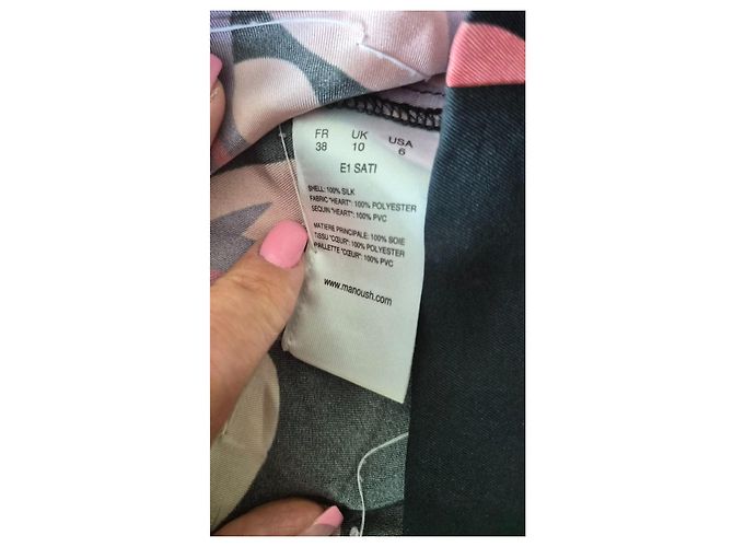Manoush Kleid mit Tiger- und Herzprint Schwarz Pink Weiß Mehrfarben Golden Lila - Ansicht 4