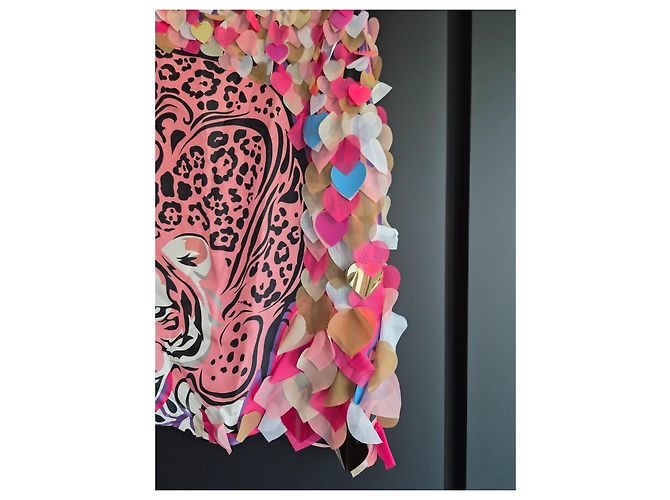 Manoush Kleid mit Tiger- und Herzprint Schwarz Pink Weiß Mehrfarben Golden Lila - Ansicht 6