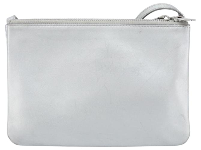 Céline CELINE Shoulder Bag Leather Silver - vista 3
