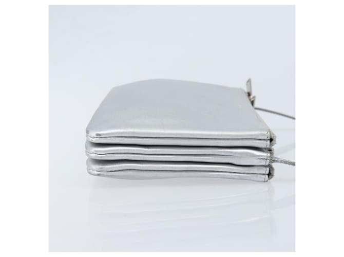Céline CELINE Shoulder Bag Leather Silver - vista 4