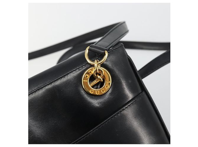 GUCCI Shoulder Bag Leather Black Gold 001 46 1641 - vista 14