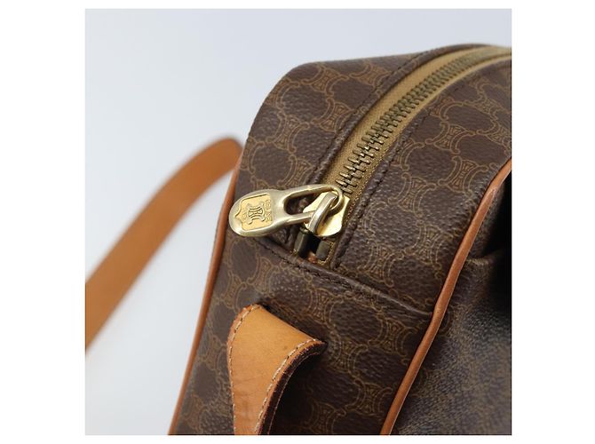 Céline CELINE Macadam Canvas Shoulder Bag PVC Leather Brown Gold - vista 10