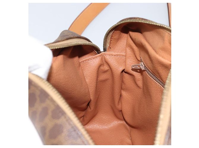 Céline CELINE Macadam Canvas Shoulder Bag PVC Leather Brown Gold - vista 19