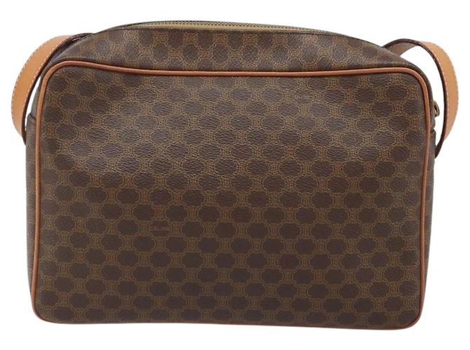 Céline CELINE Macadam Canvas Shoulder Bag PVC Leather Brown Gold - vista 2