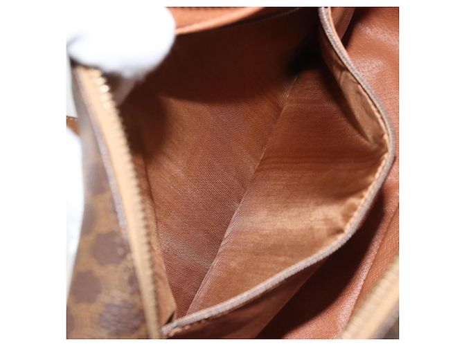 Céline CELINE Macadam Canvas Shoulder Bag PVC Leather Brown Gold - vista 21