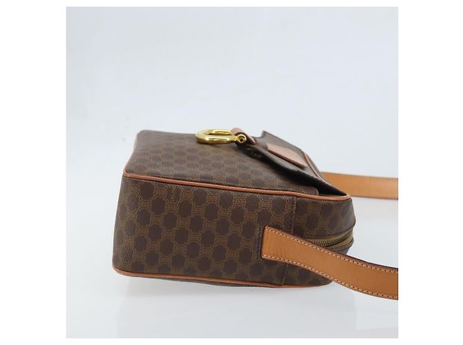 Céline CELINE Macadam Canvas Shoulder Bag PVC Leather Brown Gold - vista 3