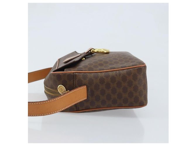 Céline CELINE Macadam Canvas Shoulder Bag PVC Leather Brown Gold - vista 4