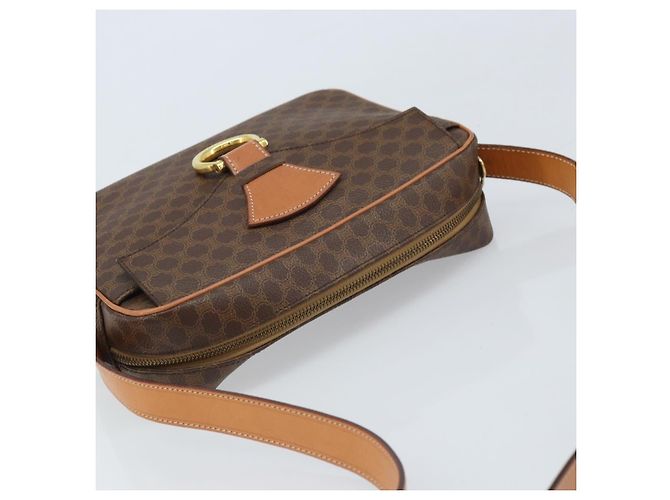 Céline CELINE Macadam Canvas Shoulder Bag PVC Leather Brown Gold - vista 6