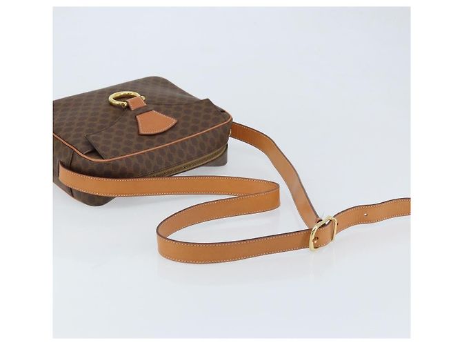 Céline CELINE Macadam Canvas Shoulder Bag PVC Leather Brown Gold - vista 7
