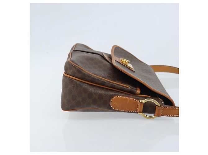 Céline CELINE Macadam Canvas Shoulder Bag PVC Leather Brown Gold - vista 3