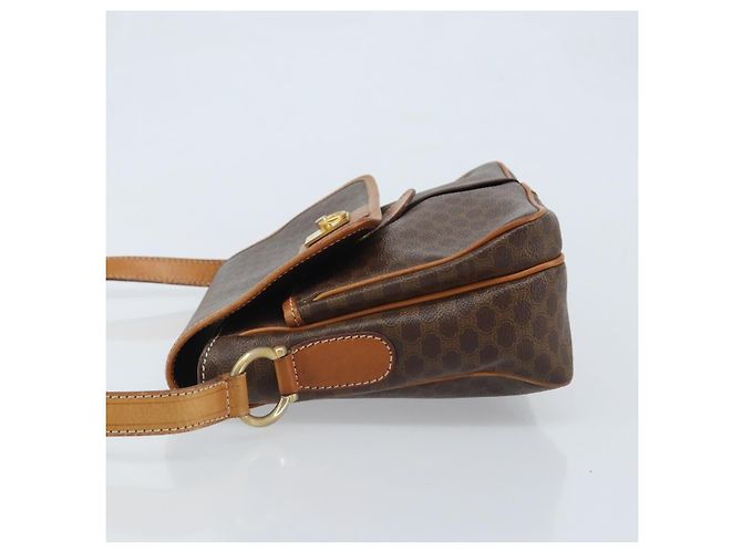 Céline CELINE Macadam Canvas Shoulder Bag PVC Leather Brown Gold - vista 4