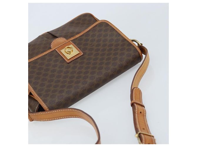 Céline CELINE Macadam Canvas Shoulder Bag PVC Leather Brown Gold - vista 6
